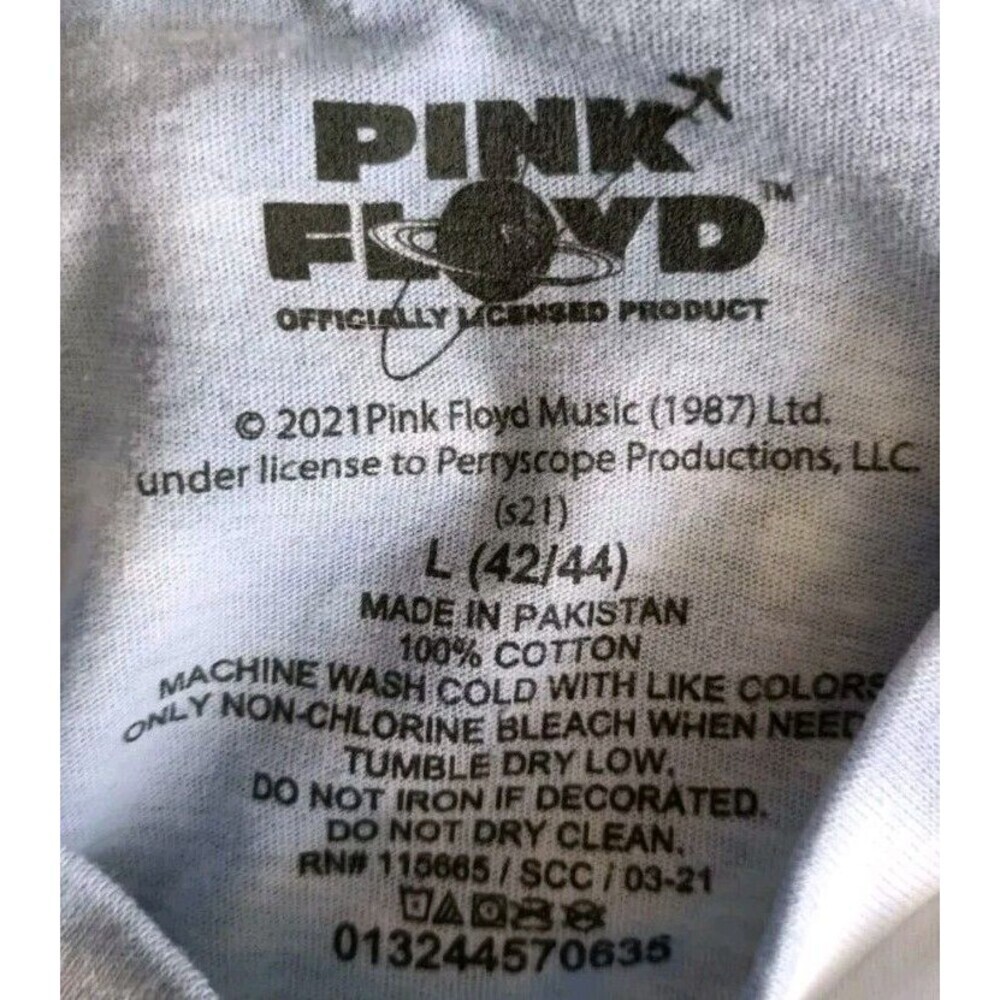Pink Floyd T-Shirt Men's Large Acid Wash Blue Short Sleeve - Picture 3 of 6